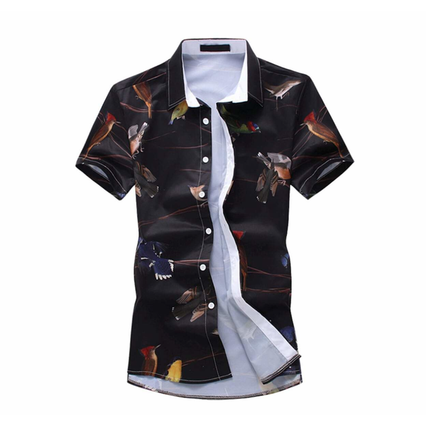 Mens Bird Print Shirt