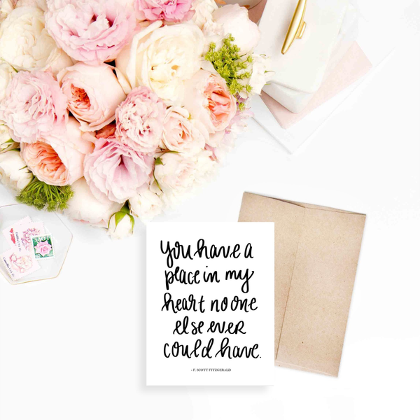 "Place In My Heart" Scott Fitzgerald - A2 Greeting Card