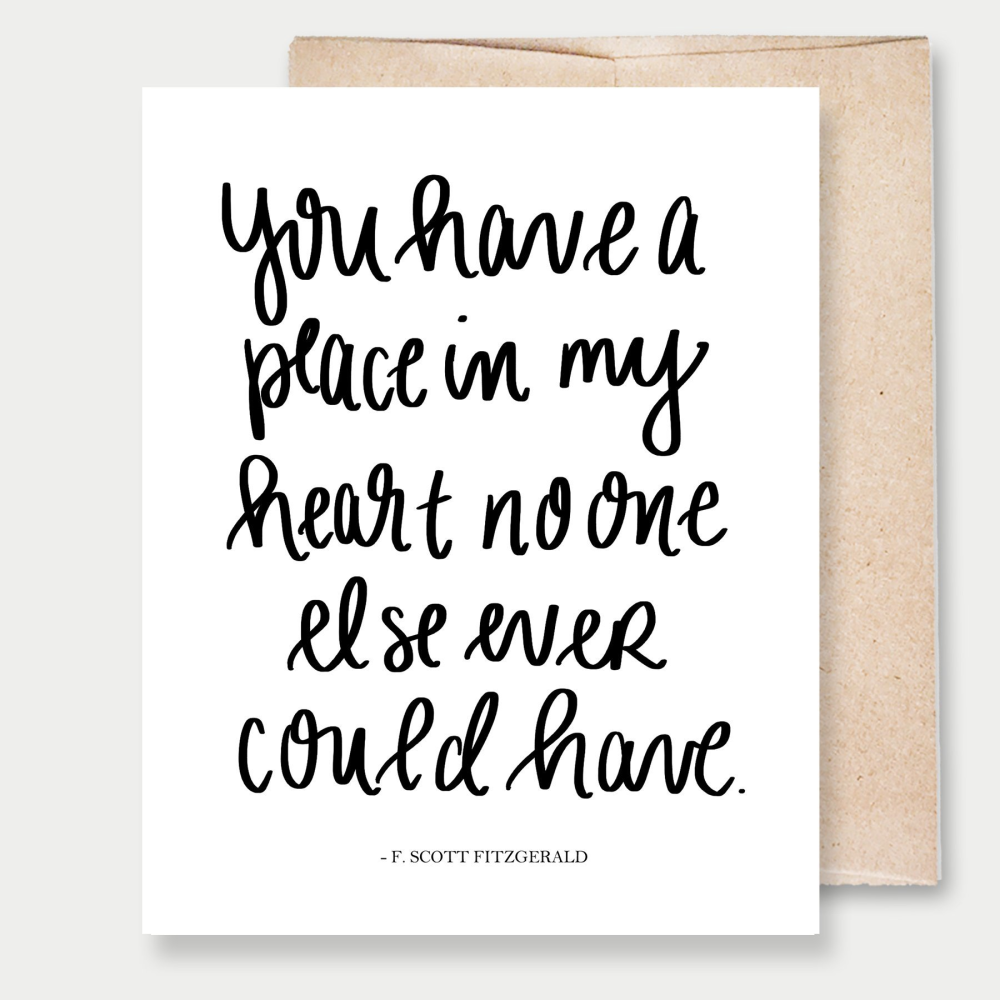 "Place In My Heart" Scott Fitzgerald - A2 Greeting Card