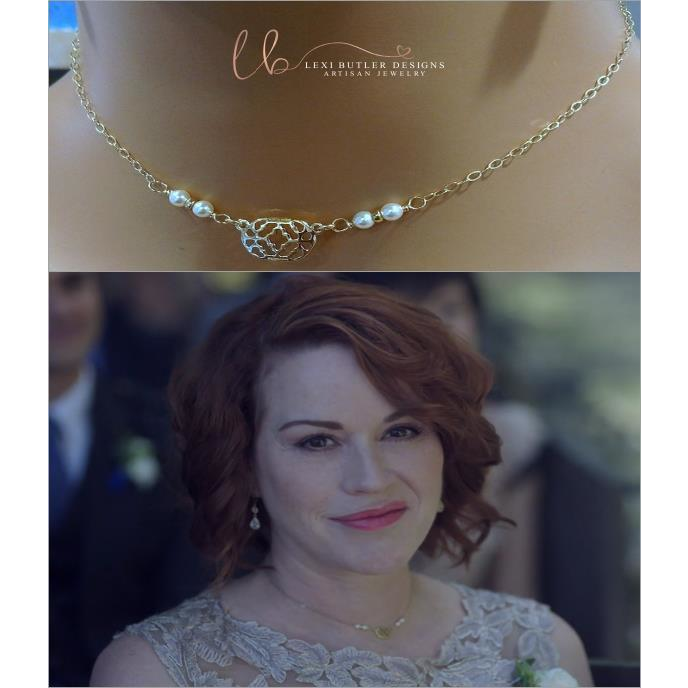 14 K Gold Filled Adjustable Filigree Pearl Choker As Seen on Tv Molly Ringwald