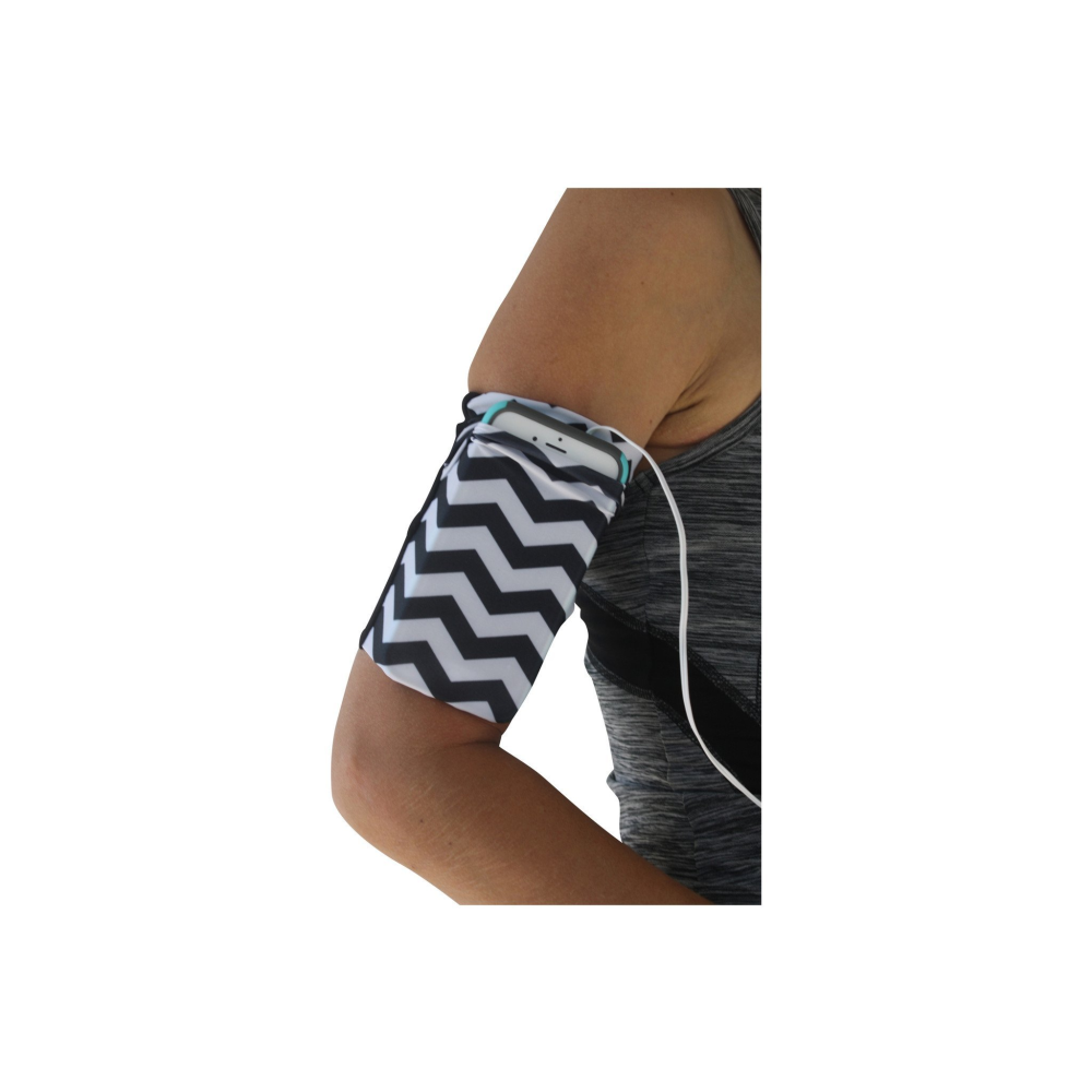Black & White Chevron Cell Phone Armband