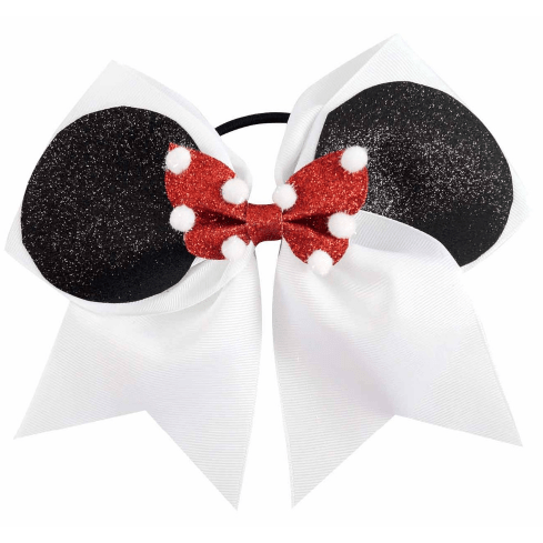 7 Inch Minnie Cheer bow With Red and White Polka dot bow