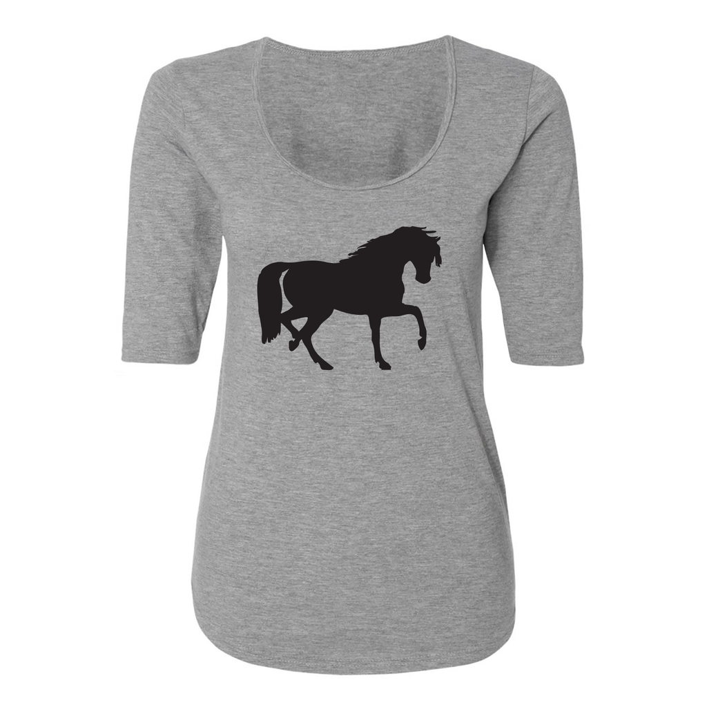 Ladies 3/4 Sleeve Scoopneck12345