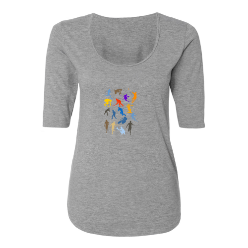 Ladies 3/4 Sleeve Scoopneck