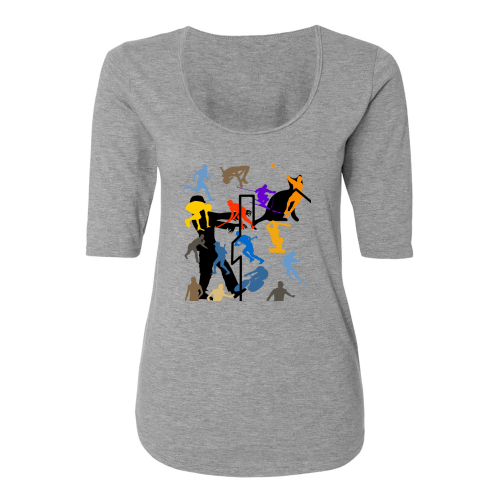 Ladies 3/4 Sleeve Scoopneck