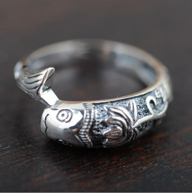 100% Real Pure 925 Sterling Silver Ring classic fish ring for women Wholesale Fine Jewelry free shipping Men Jewelry WR20039
